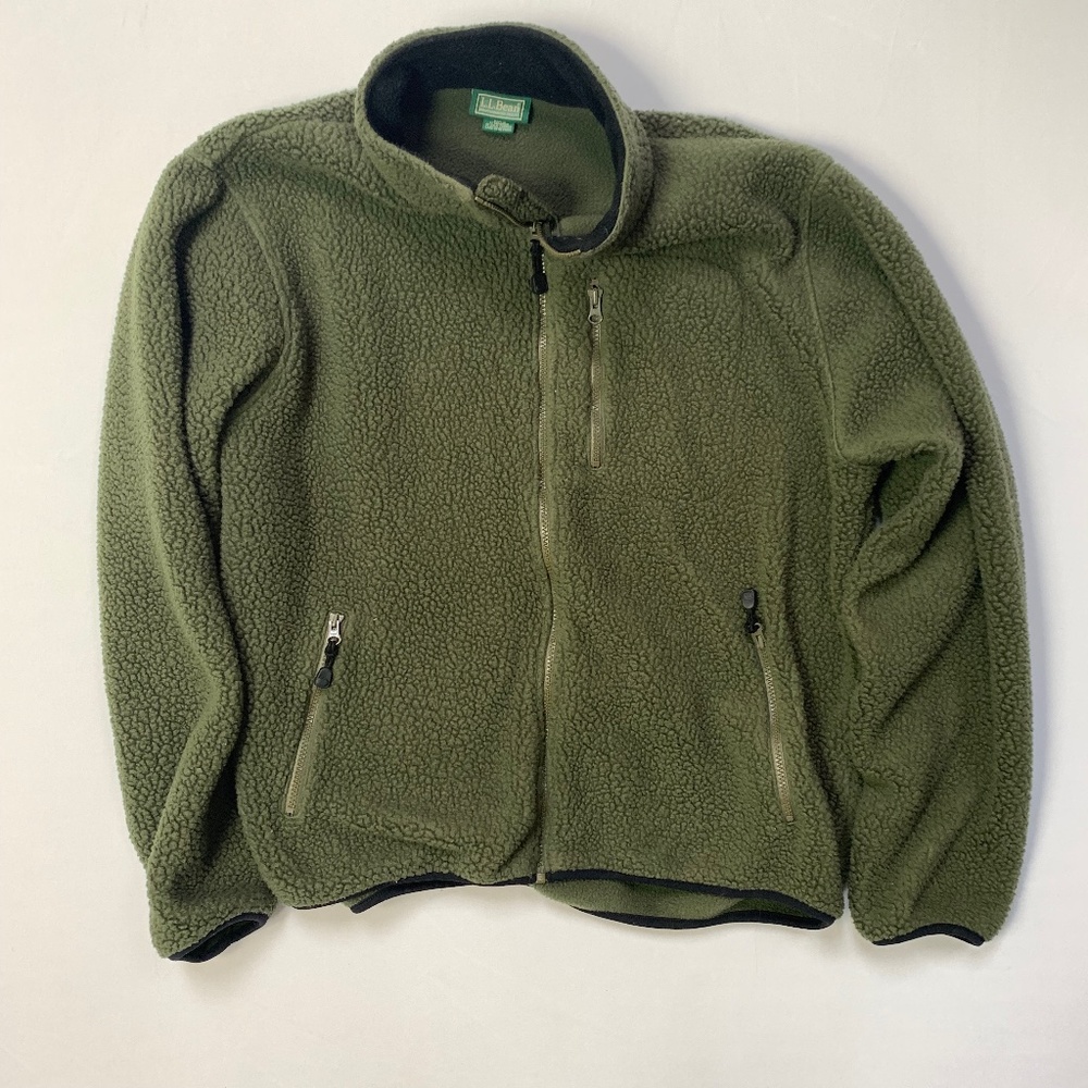 Men's L.L. Bean Green Fuzzy Fleece Size XL